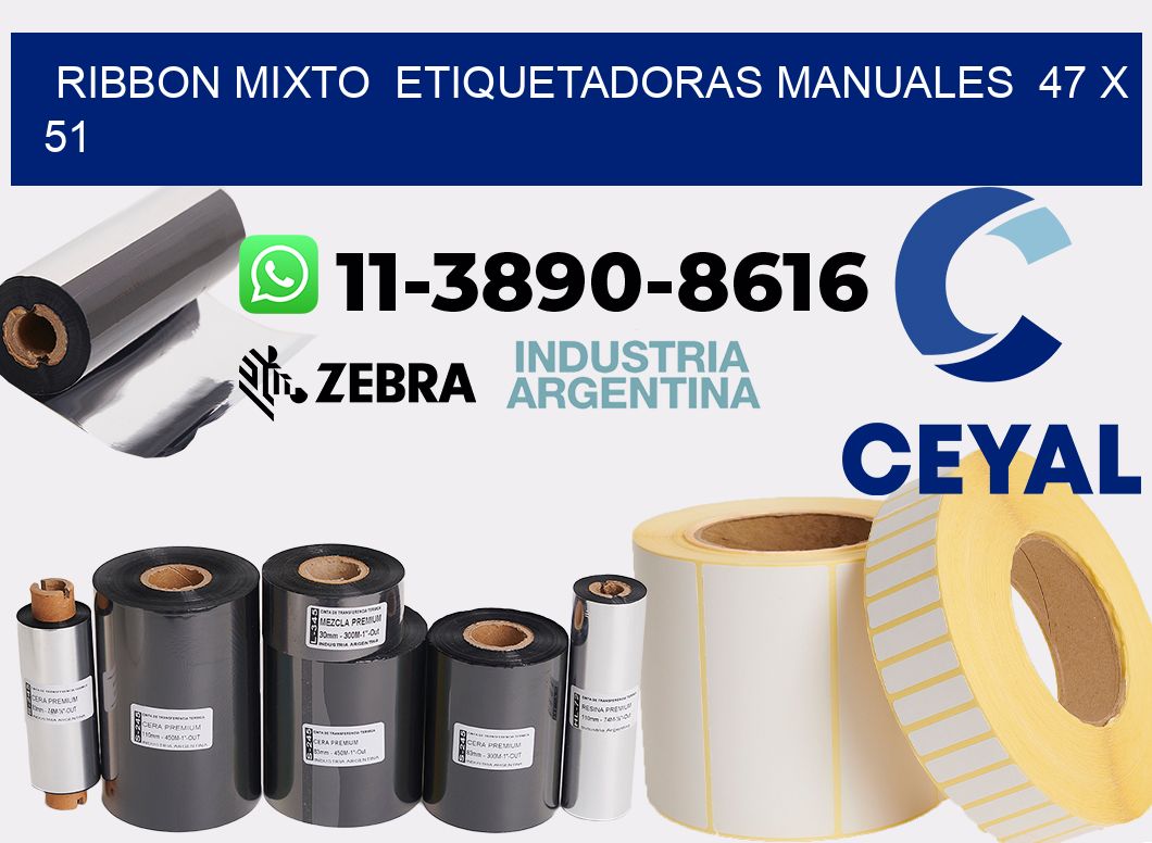 ribbon mixto Etiquetadoras Manuales 47 x 51