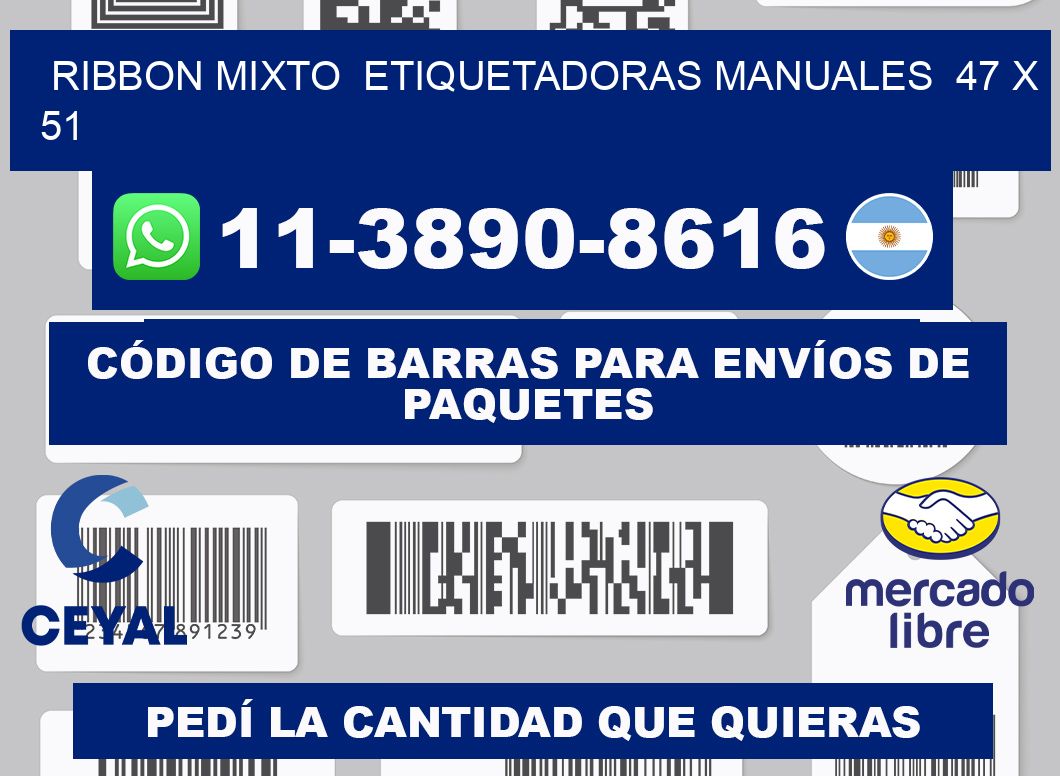 ribbon mixto Etiquetadoras Manuales 47 x 51