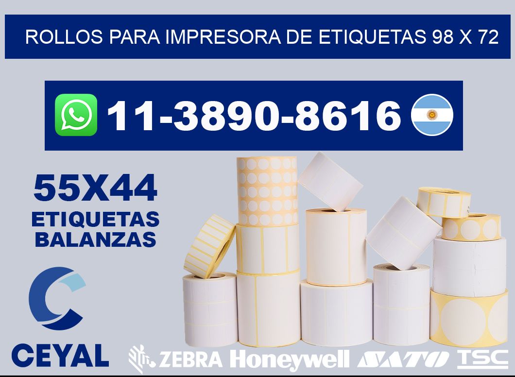 rollos para impresora de etiquetas 98 x 72