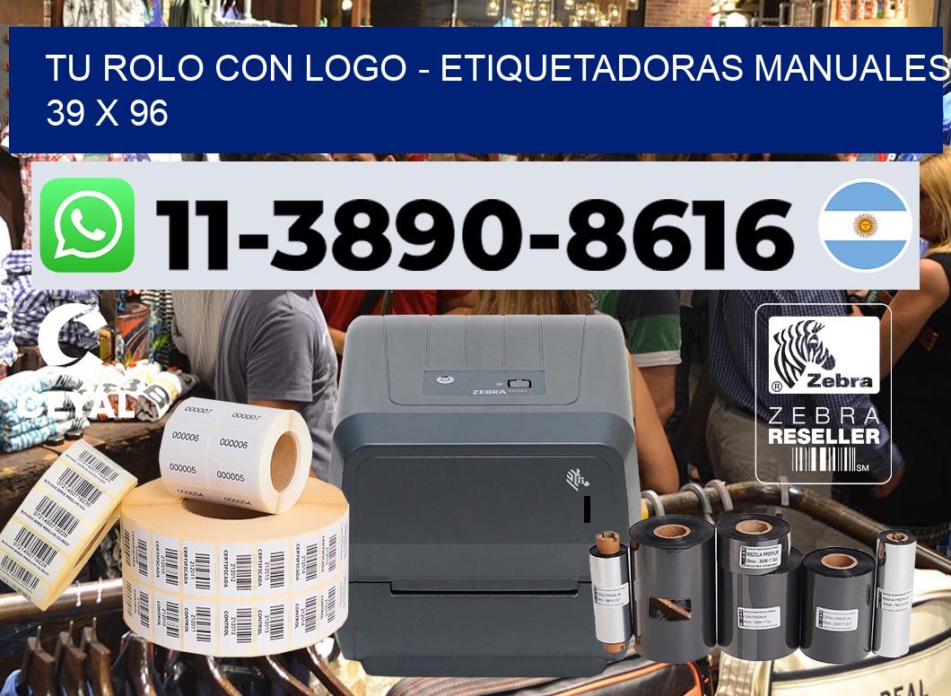tu rolo con logo - Etiquetadoras Manuales 39 x 96