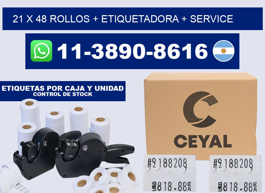 21 x 48 rollos + etiquetadora + service