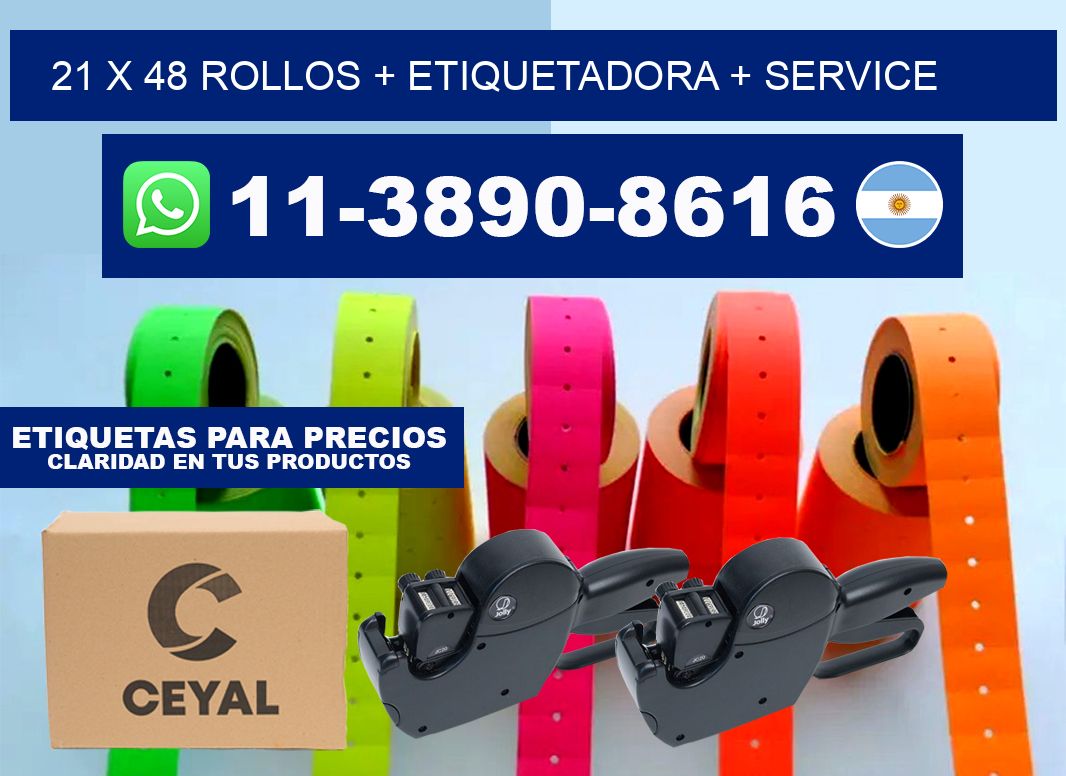 21 x 48 rollos + etiquetadora + service