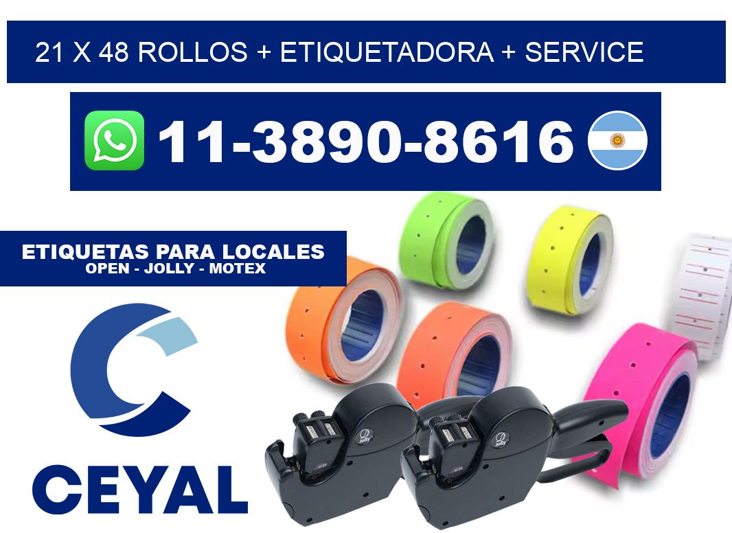 21 x 48 rollos + etiquetadora + service