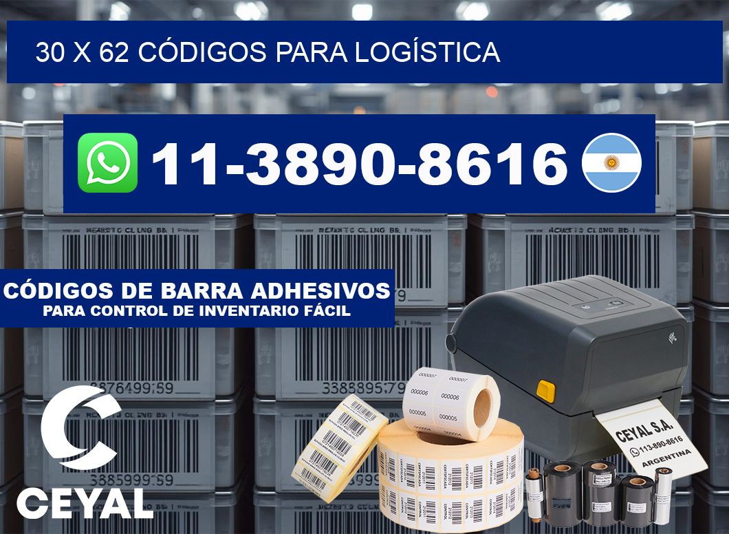 30 x 62 CÓDIGOS PARA LOGÍSTICA