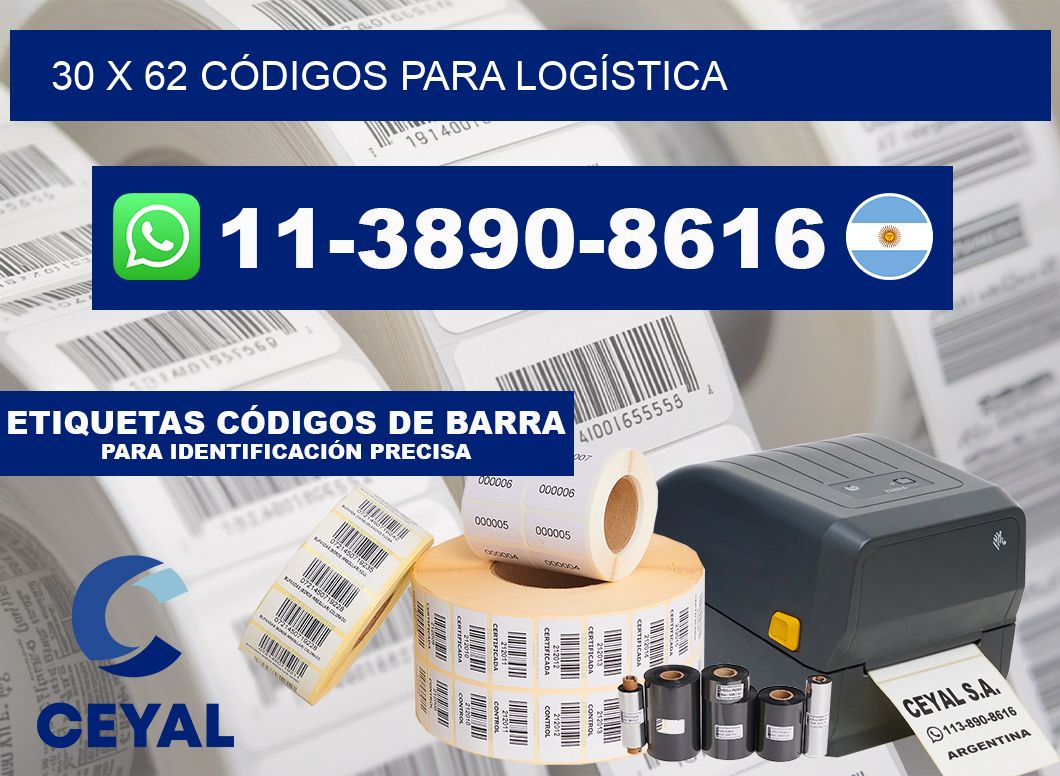 30 x 62 CÓDIGOS PARA LOGÍSTICA