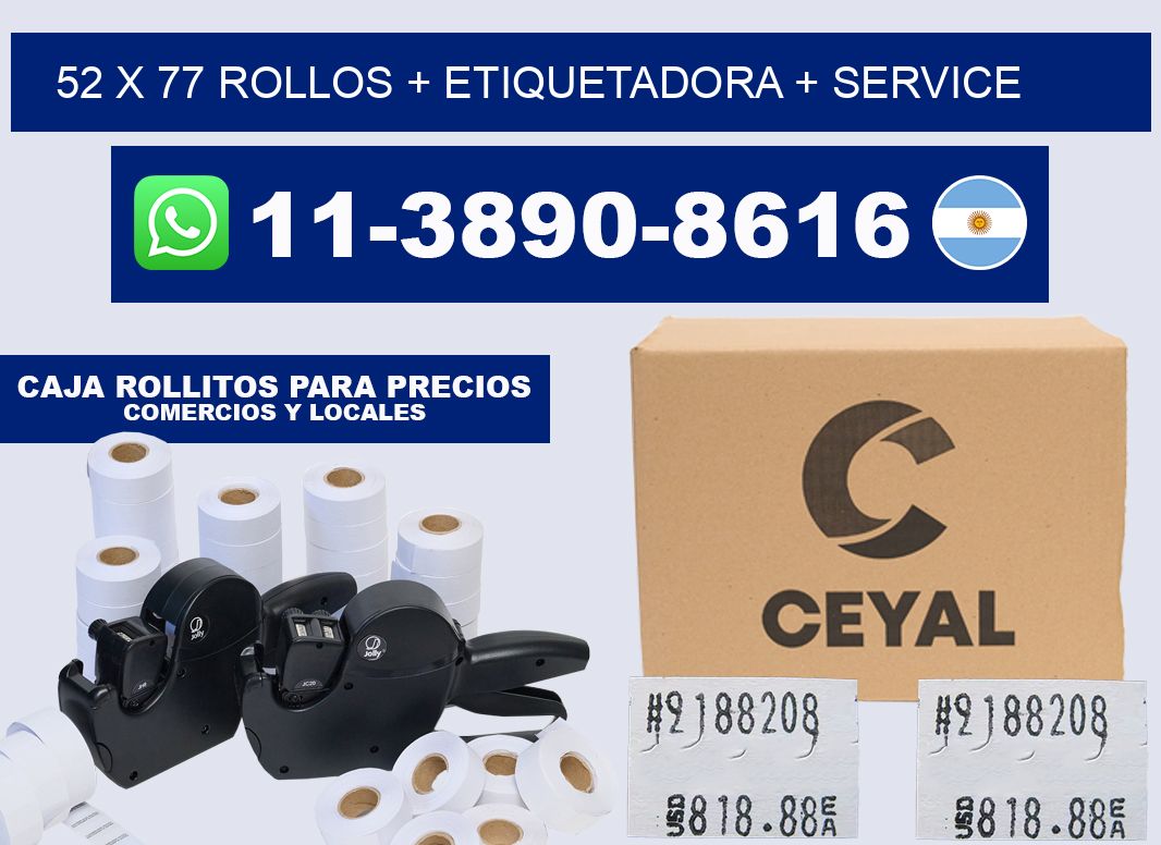 52 x 77 rollos + etiquetadora + service