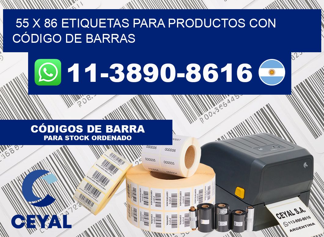 55 x 86 ETIQUETAS PARA PRODUCTOS CON CÓDIGO DE BARRAS