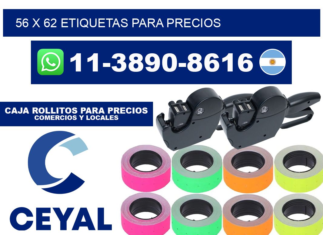 56 x 62 etiquetas para precios