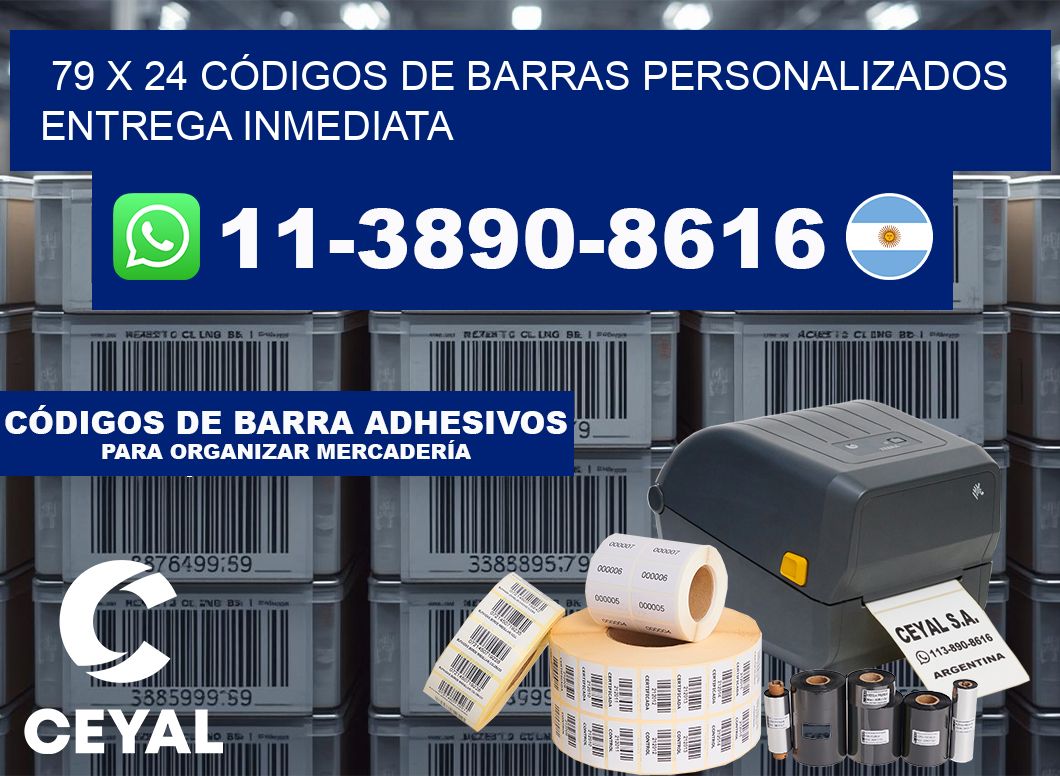 79 x 24 CÓDIGOS DE BARRAS PERSONALIZADOS ENTREGA INMEDIATA