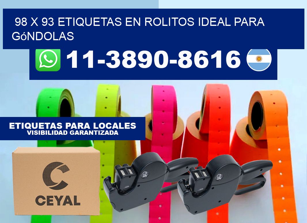98 x 93 etiquetas en rolitos ideal para góndolas