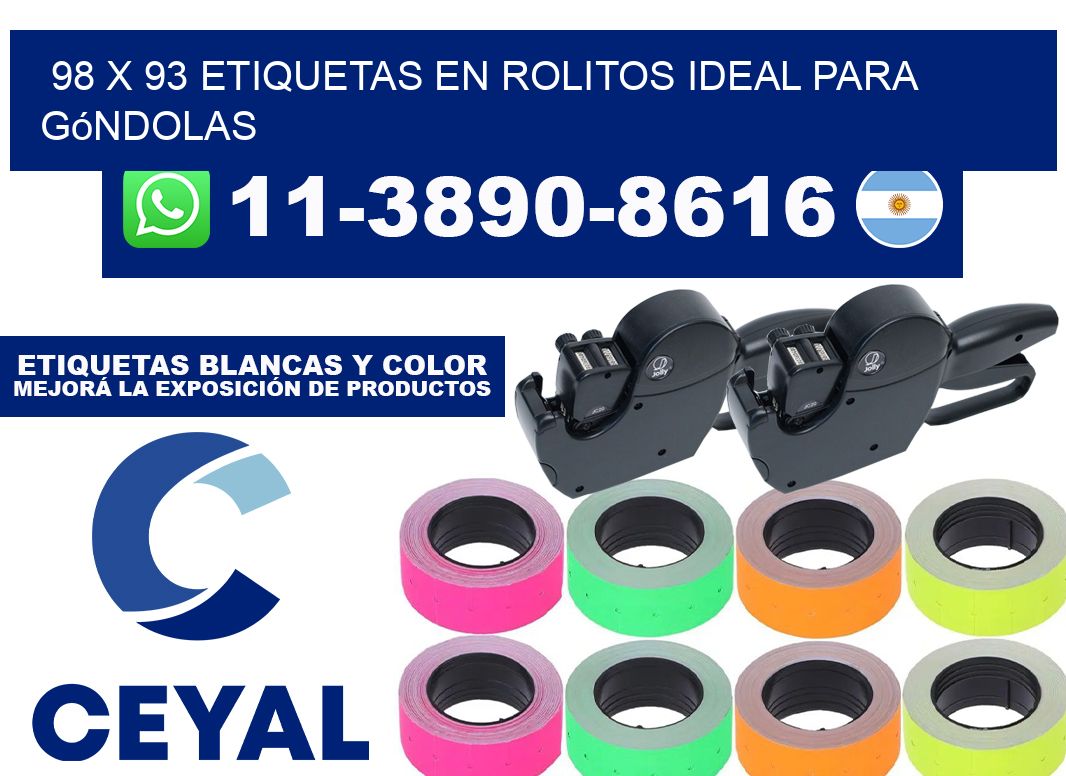 98 x 93 etiquetas en rolitos ideal para góndolas