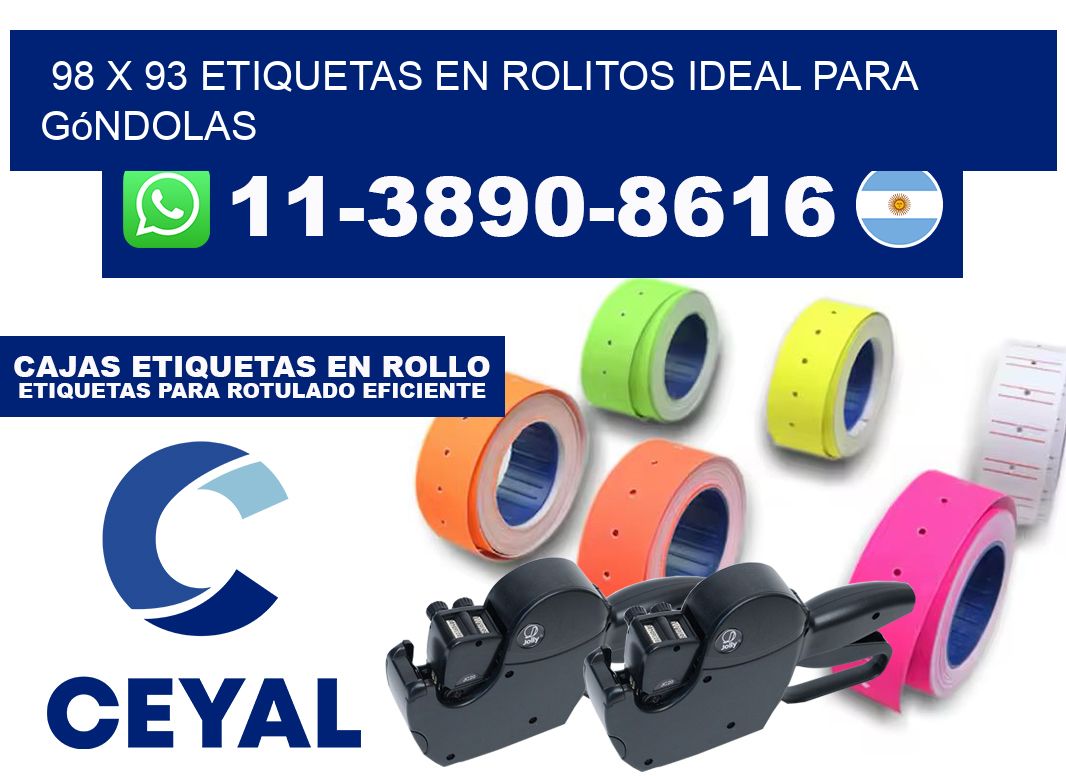 98 x 93 etiquetas en rolitos ideal para góndolas