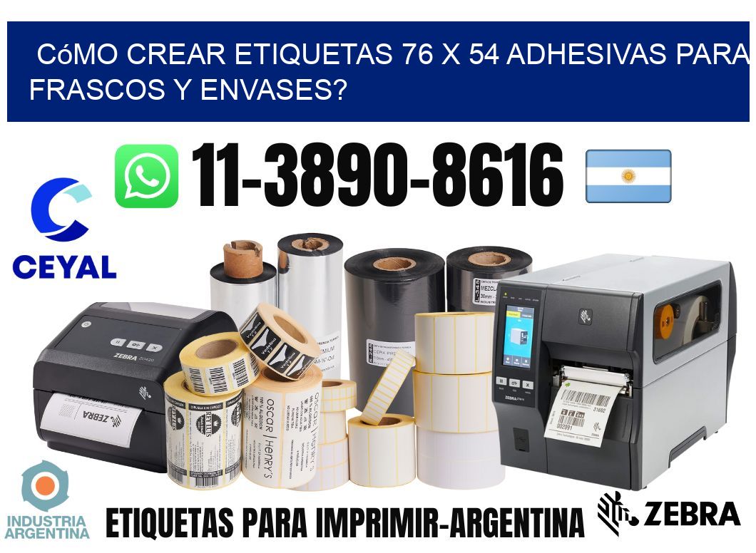 Cómo crear etiquetas 76 x 54 adhesivas para frascos y envases?
