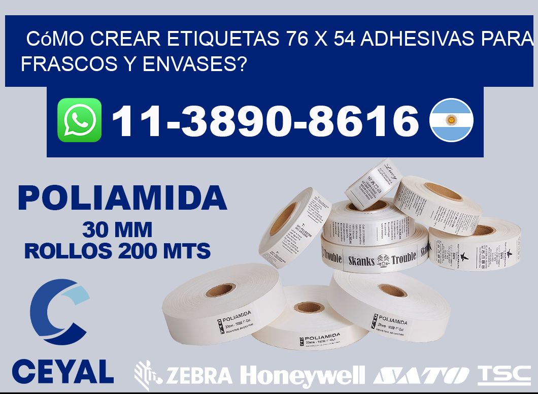 Cómo crear etiquetas 76 x 54 adhesivas para frascos y envases?
