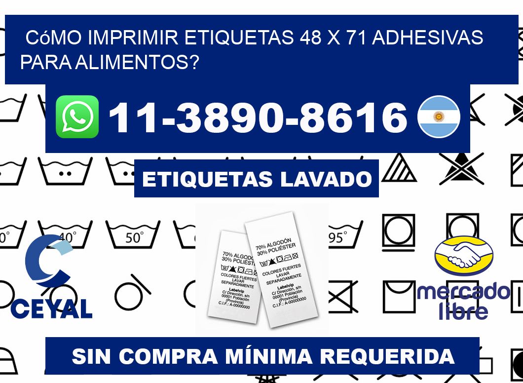 Cómo imprimir etiquetas 48 x 71 adhesivas para alimentos?