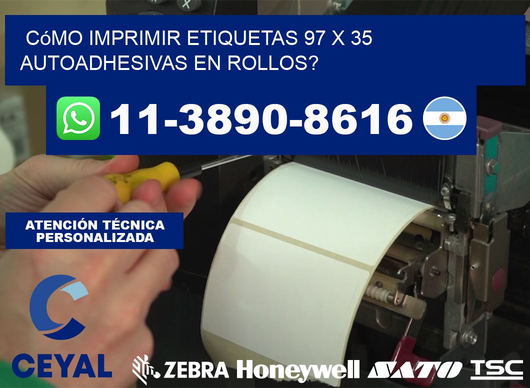 Cómo imprimir etiquetas 97 x 35 autoadhesivas en rollos?