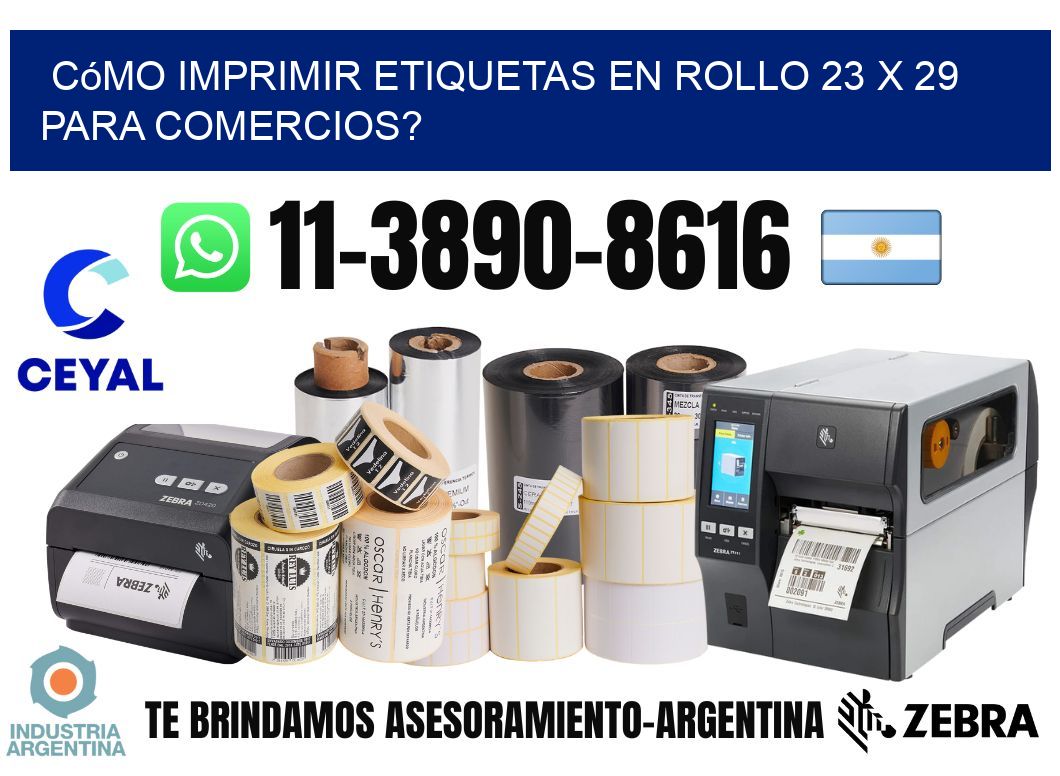 Cómo imprimir etiquetas en rollo 23 x 29 para comercios?