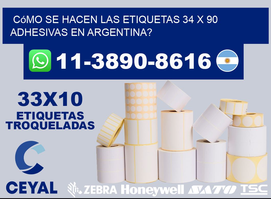 Cómo se hacen las etiquetas 34 x 90 adhesivas en Argentina?