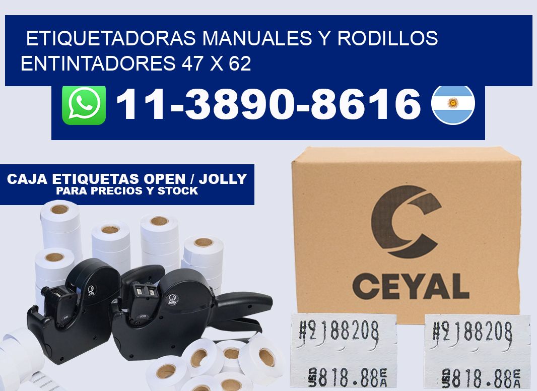 Etiquetadoras manuales y rodillos entintadores 47 x 62