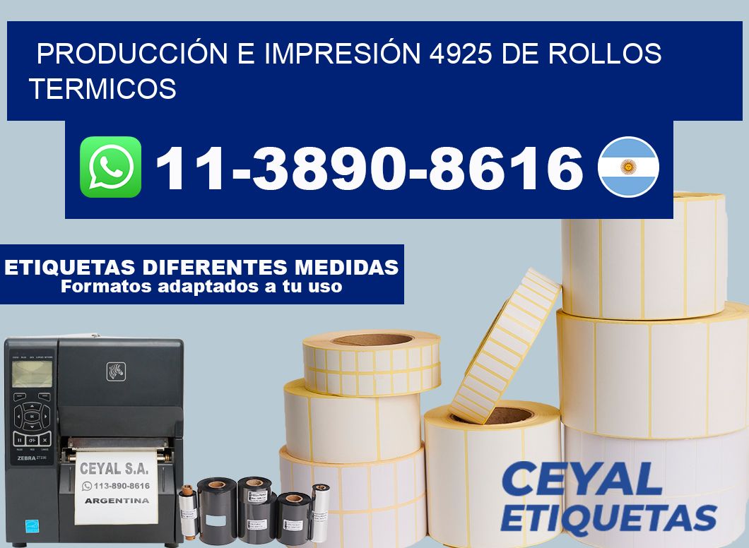 PRODUCCIÓN E IMPRESIÓN 4925 DE ROLLOS TERMICOS
