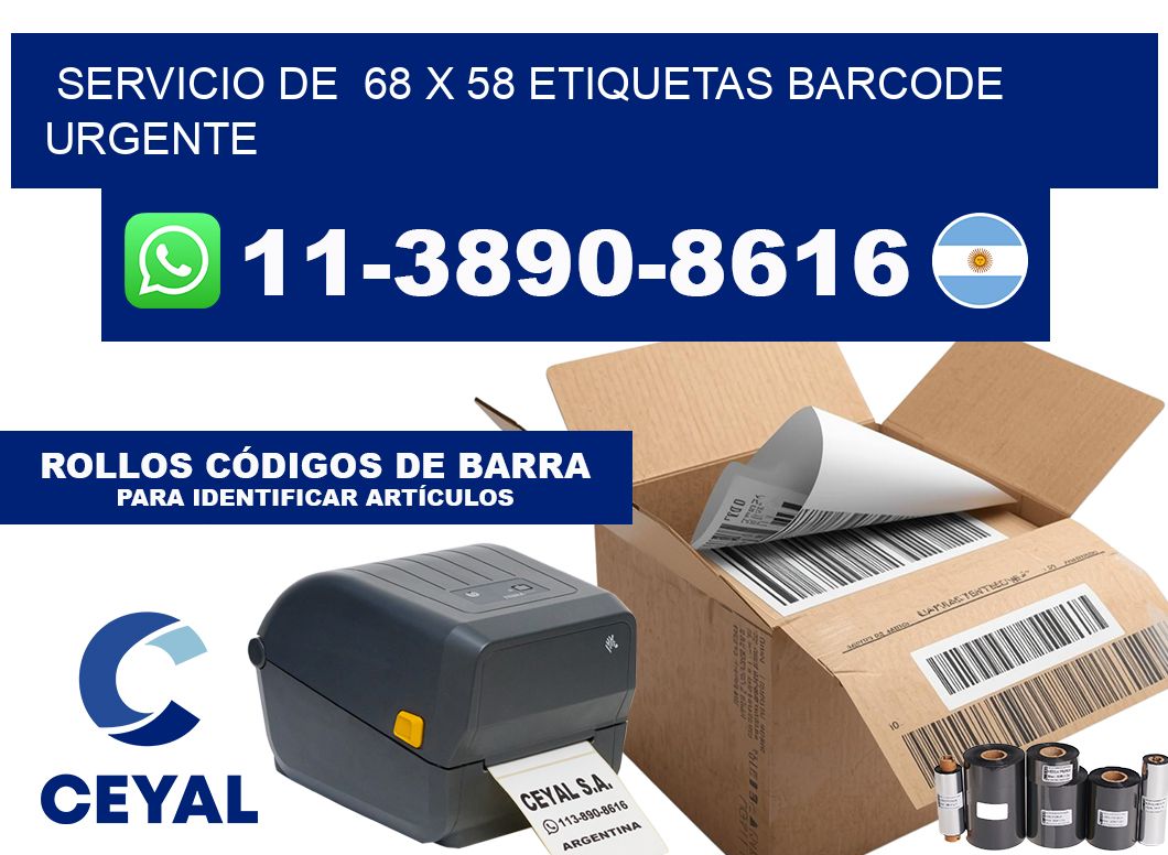 SERVICIO DE 68 x 58 ETIQUETAS BARCODE URGENTE