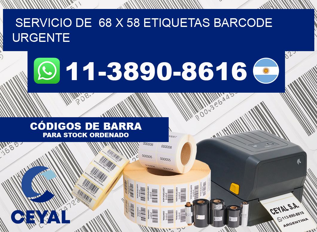 SERVICIO DE  68 x 58 ETIQUETAS BARCODE URGENTE