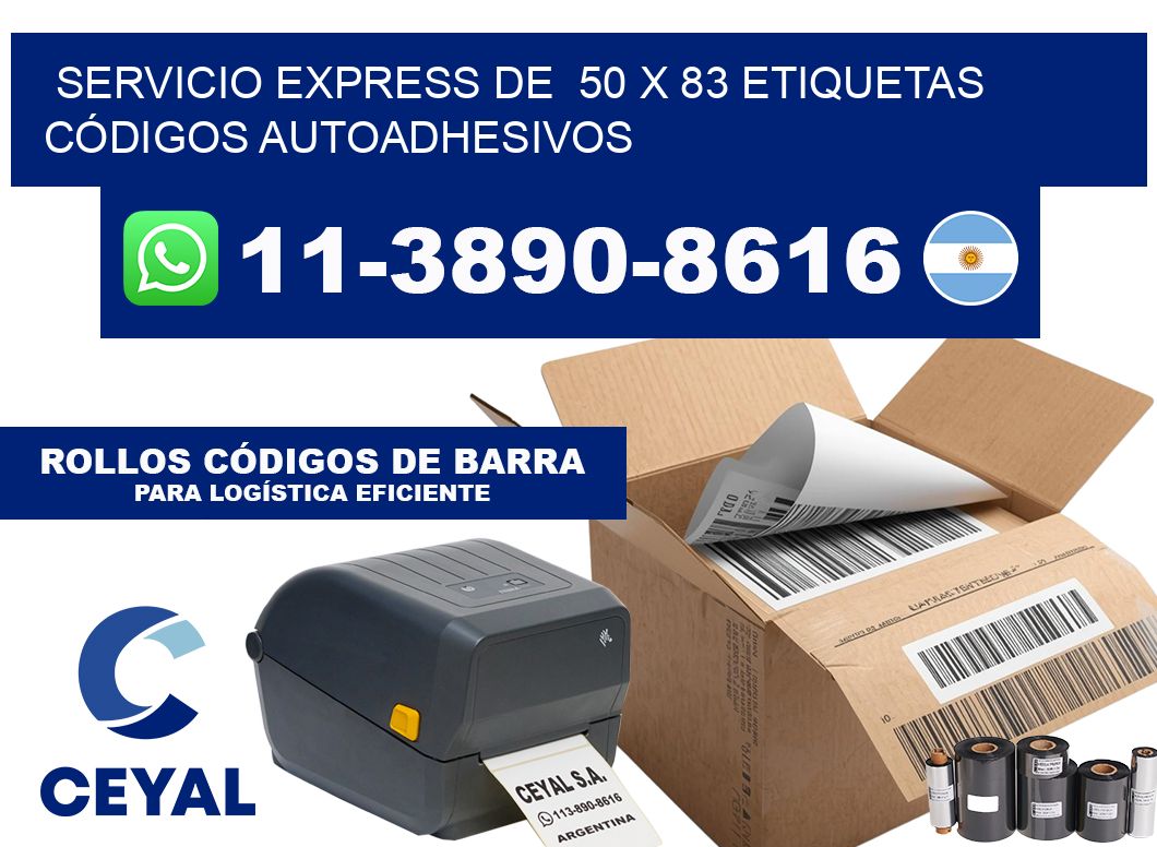 SERVICIO EXPRESS DE 50 x 83 ETIQUETAS CÓDIGOS AUTOADHESIVOS
