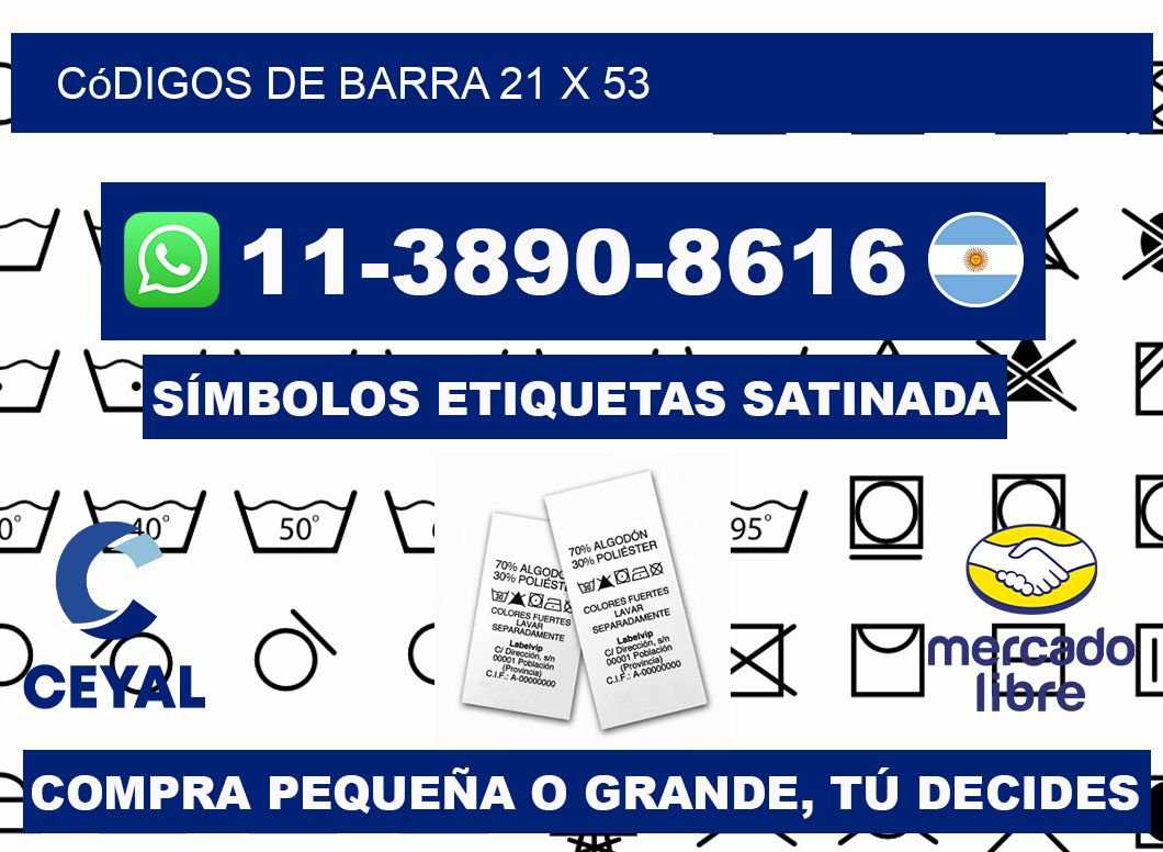 códigos de barra 21 x 53