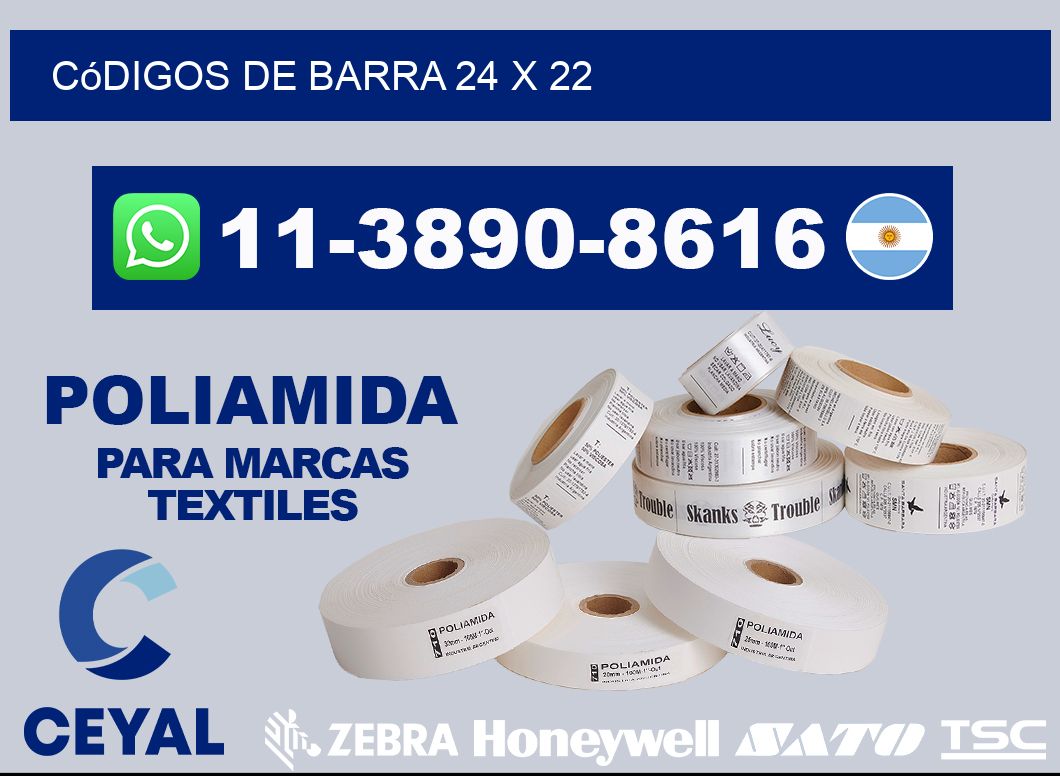 códigos de barra 24 x 22