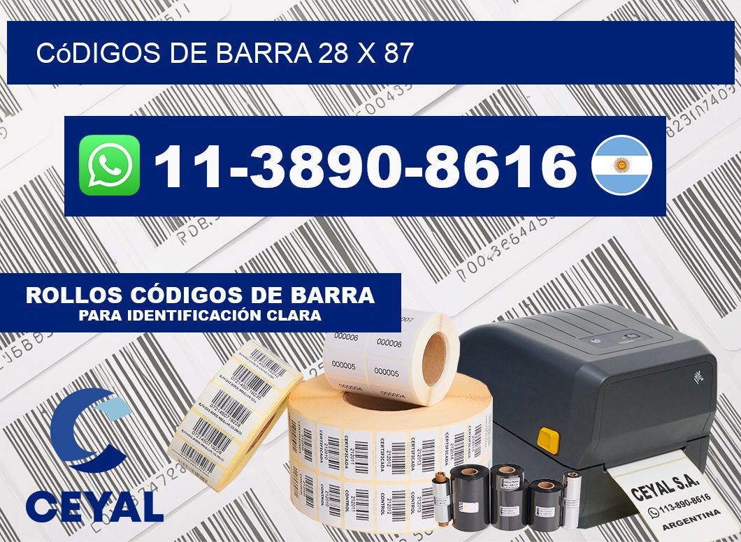 códigos de barra 28 x 87