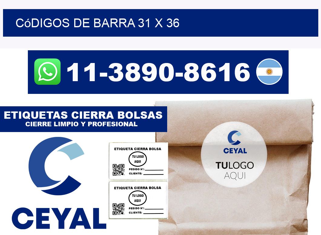códigos de barra 31 x 36