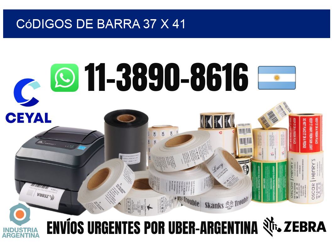 códigos de barra 37 x 41