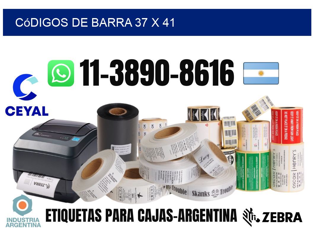 códigos de barra 37 x 41