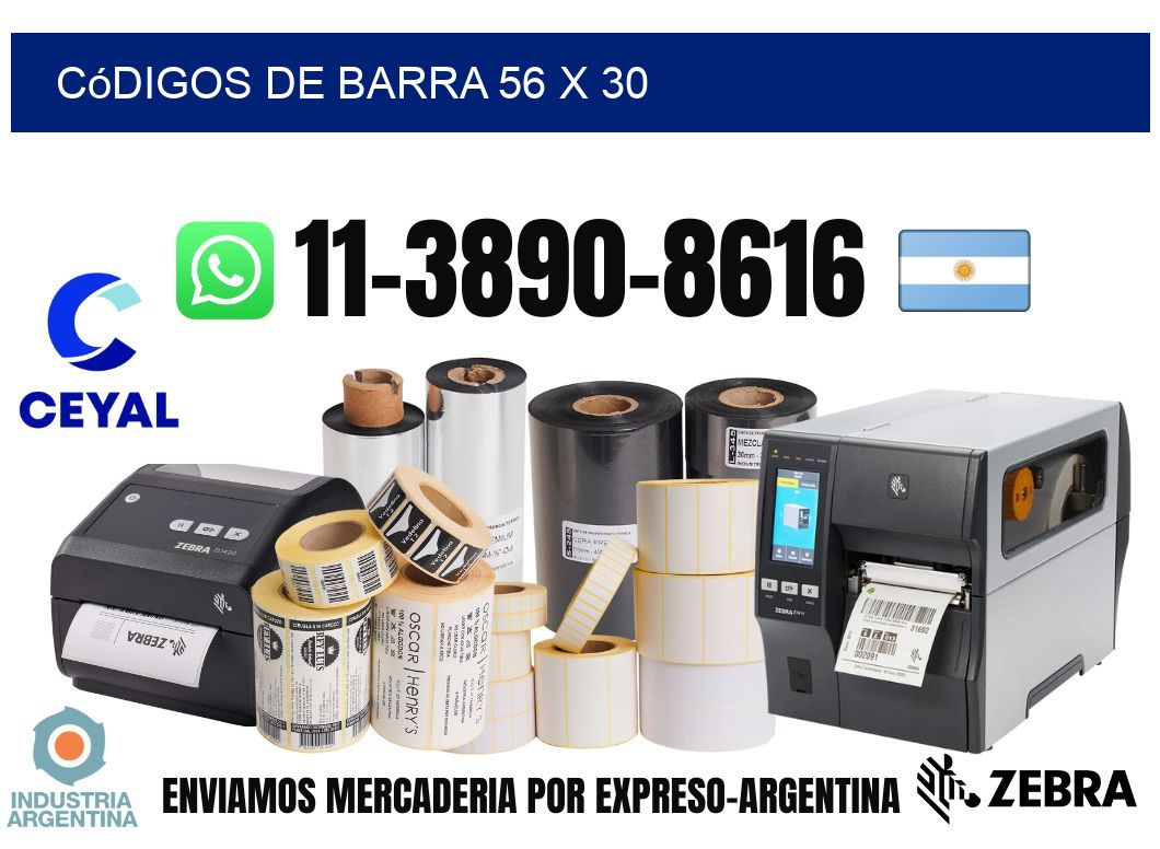 códigos de barra 56 x 30