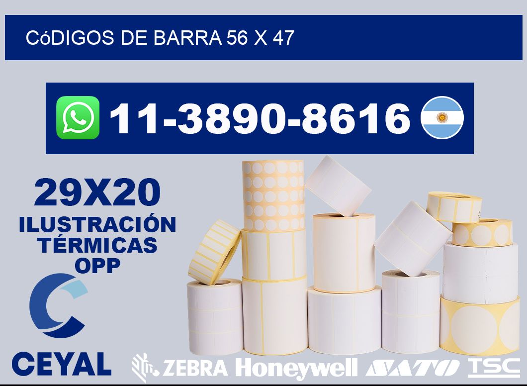 códigos de barra 56 x 47