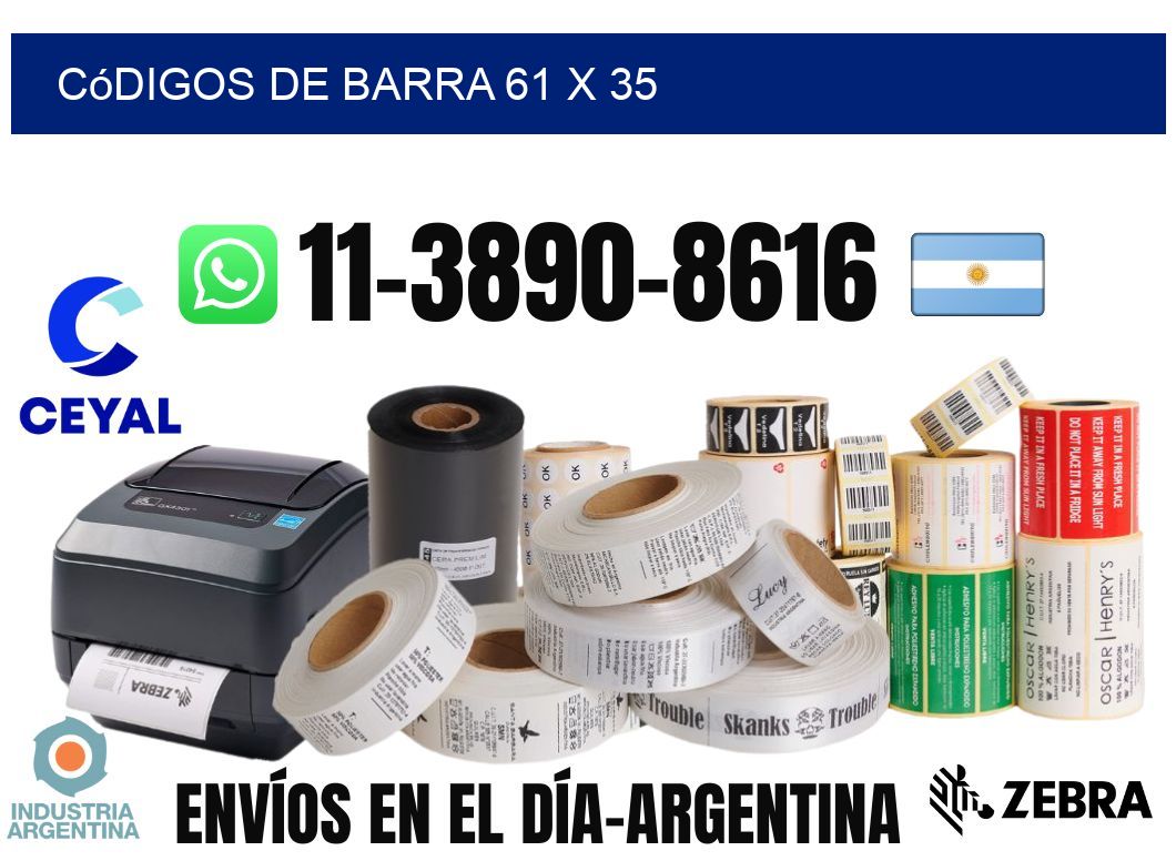 códigos de barra 61 x 35