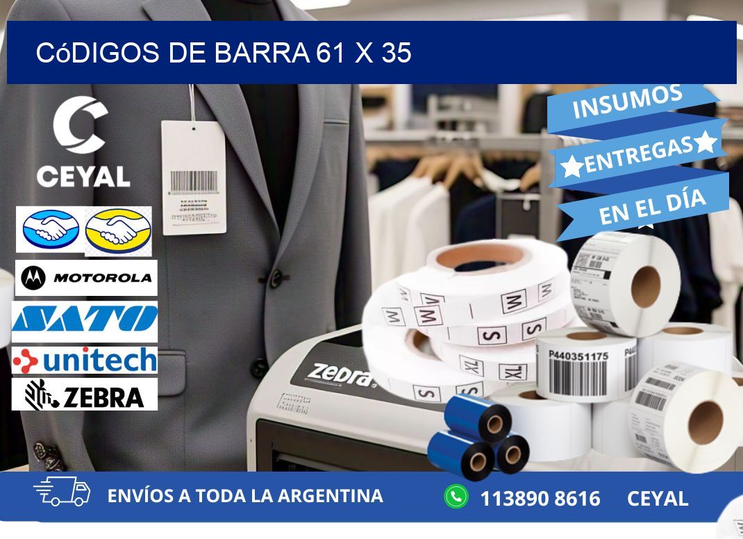 códigos de barra 61 x 35