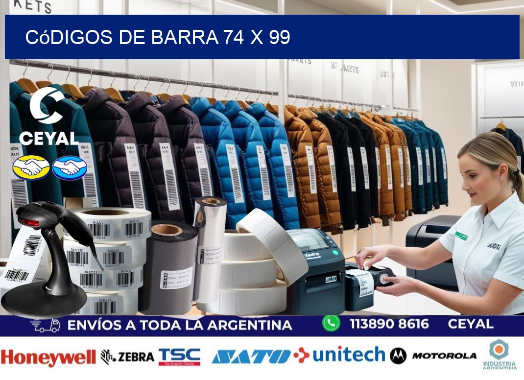 códigos de barra 74 x 99