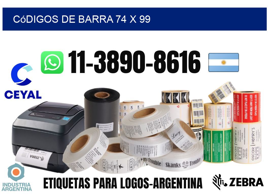 códigos de barra 74 x 99