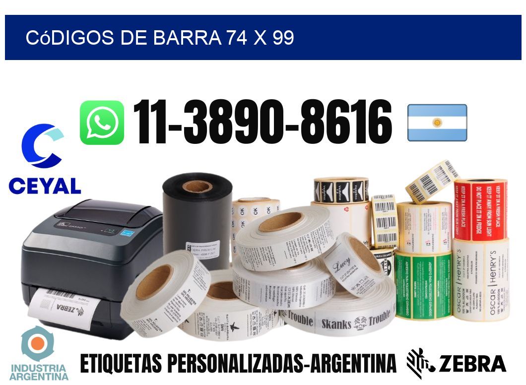 códigos de barra 74 x 99