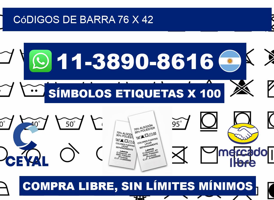códigos de barra 76 x 42