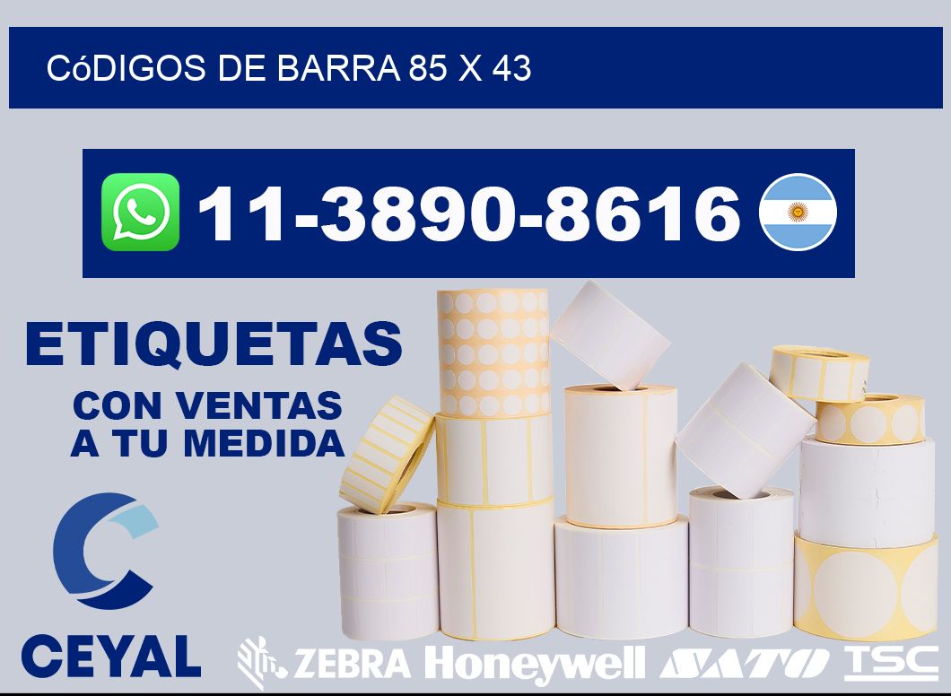 códigos de barra 85 x 43