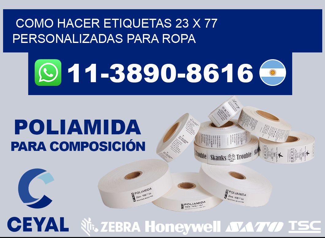 como hacer etiquetas 23 x 77 personalizadas para ropa
