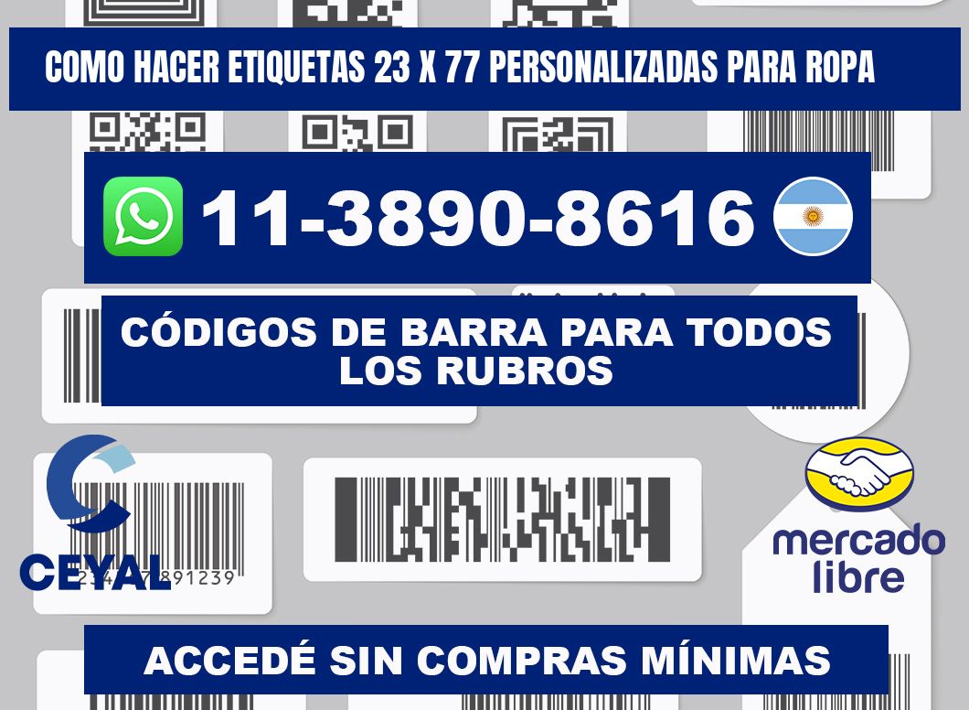 como hacer etiquetas 23 x 77 personalizadas para ropa