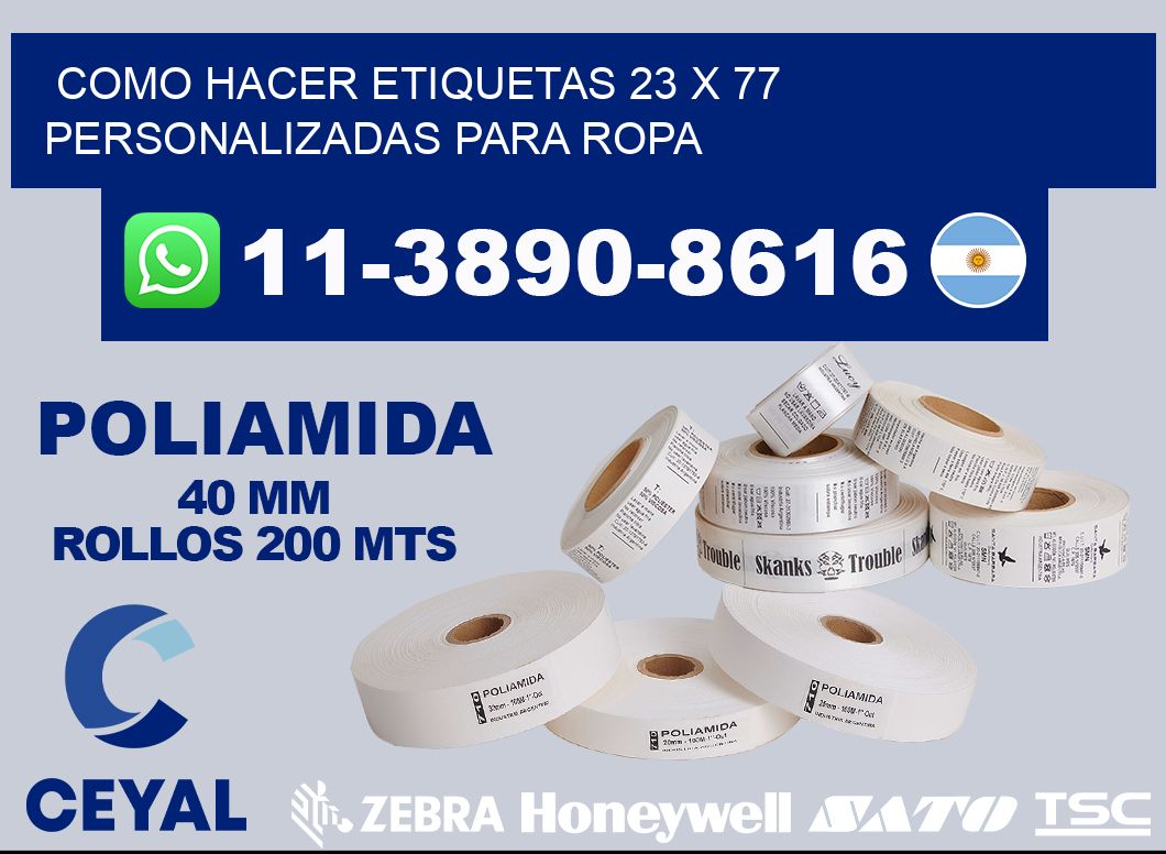 como hacer etiquetas 23 x 77 personalizadas para ropa