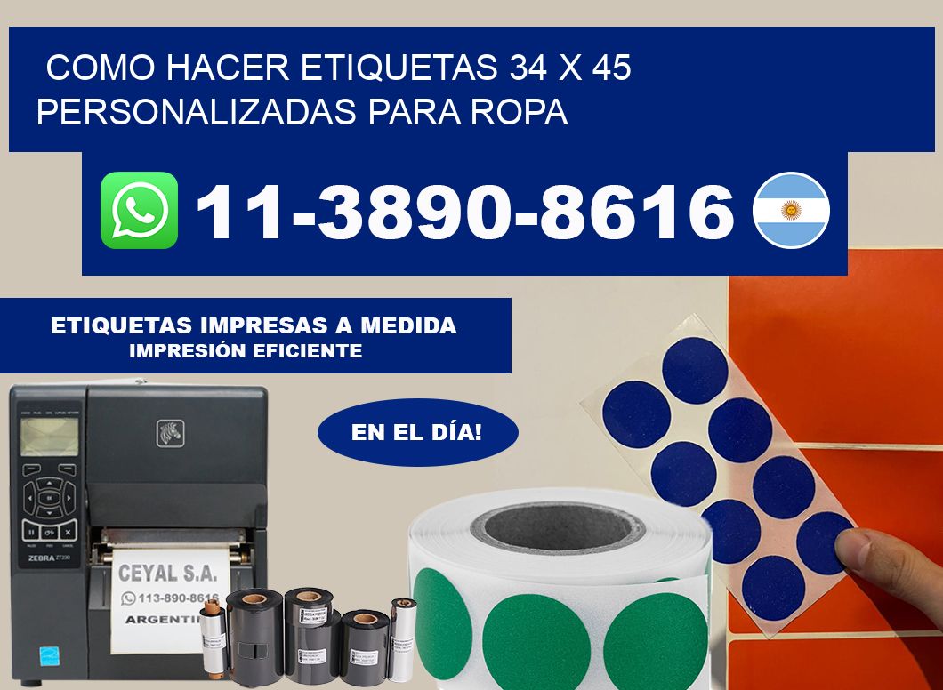 como hacer etiquetas 34 x 45 personalizadas para ropa