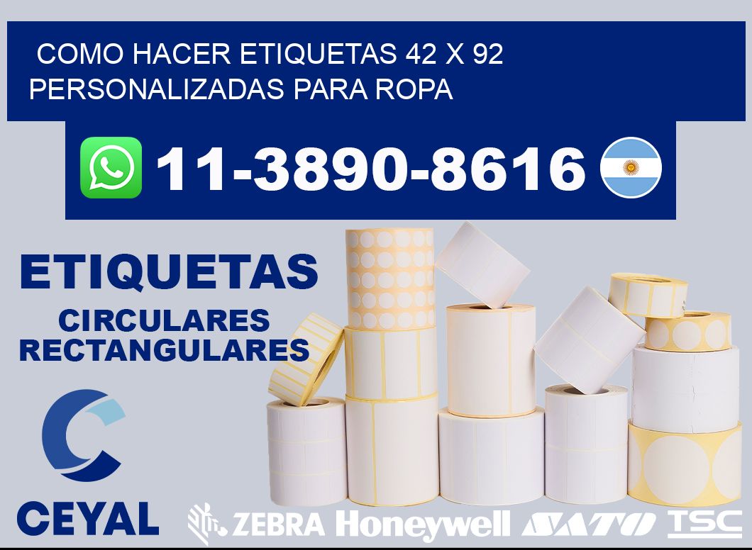 como hacer etiquetas 42 x 92 personalizadas para ropa
