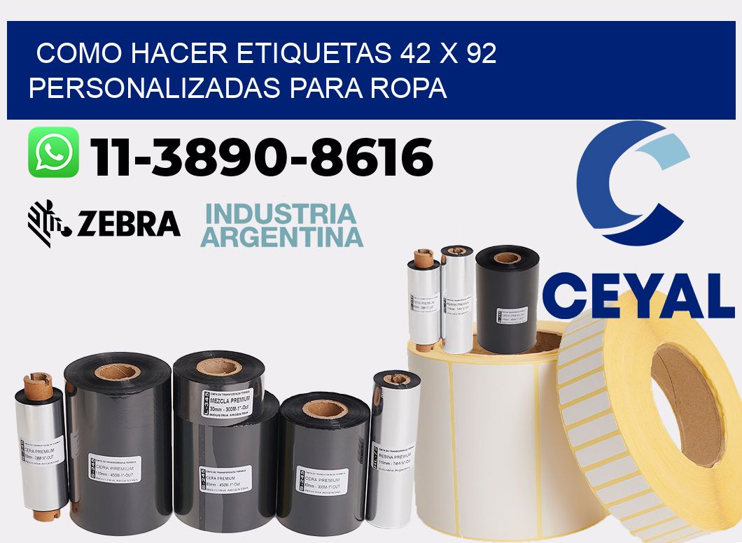 como hacer etiquetas 42 x 92 personalizadas para ropa