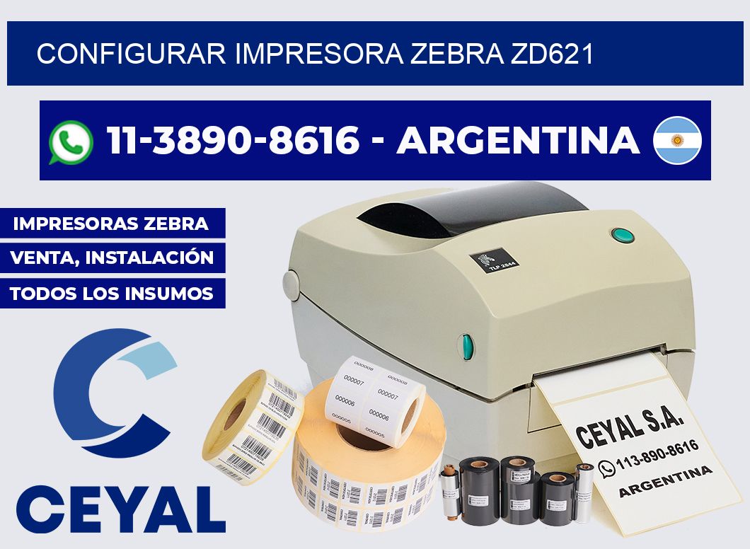 configurar impresora Zebra ZD621