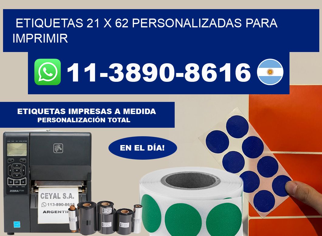 etiquetas 21 x 62 personalizadas para imprimir